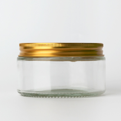 Hot Selling 50ml - 260ml 47mm Diameter Clear Glass Bottle Jar Glass Food Storage Container With Gold Silver Aluminum Lid