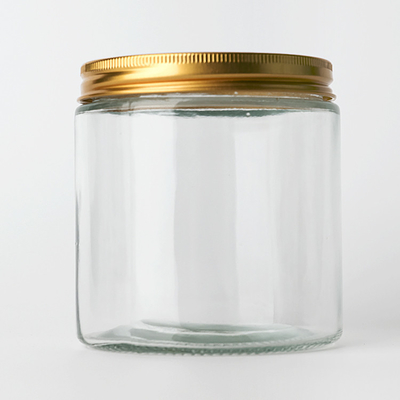 Hot Selling 50ml - 260ml 47mm Diameter Clear Glass Bottle Jar Glass Food Storage Container With Gold Silver Aluminum Lid