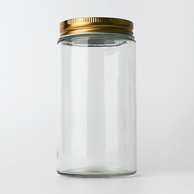 Hot Selling 50ml - 260ml 47mm Diameter Clear Glass Bottle Jar Glass Food Storage Container With Gold Silver Aluminum Lid