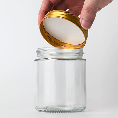240ml 8 Oz Clear Transparent Round Food Honey Jam Dressing Glass Jars Containers With Lid