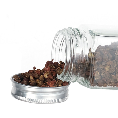 Popular Size 4 OZ Clear Spice Jar Set 24 Pack Seasoning Glass Spice Jar With Lids