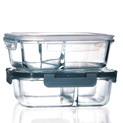 Glass Lunch Box 800Ml 920Ml Round Heating Glass Glass Food Container for Kitchen