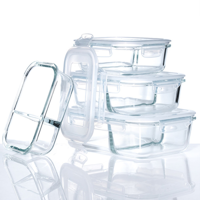 New Design Blue Pink Green Two-Piece Set Hermetic Glassware Lunch Bowl With Plastic Lid