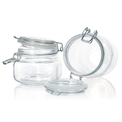 Round Sealed Threaded Glass Jars Locklid Hermetic Rubber Seal Bale Wire Swing Top