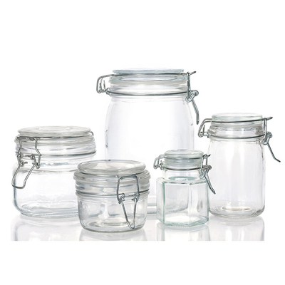Airtight Leak Proof Mini Large Round Glass Mason Jars With Lid Glass Food Storage Container Food Storage Jars Glass Jam Bottle