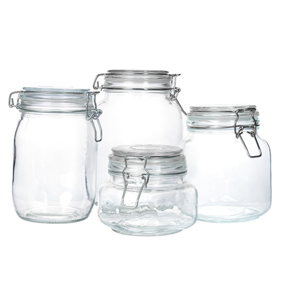 Airtight Leak Proof Mini Large Round Glass Mason Jars With Lid Glass Food Storage Container Food Storage Jars Glass Jam Bottle