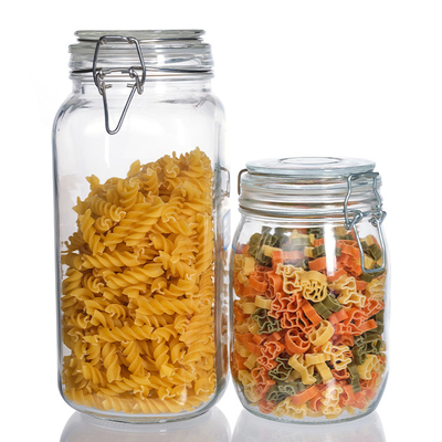 4oz Round Cylinder Apothecary Glass Jar With Locking Lid Clamp Closure