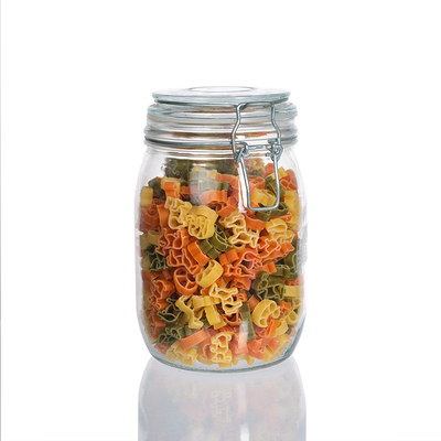 4oz Round Cylinder Apothecary Glass Jar With Locking Lid Clamp Closure