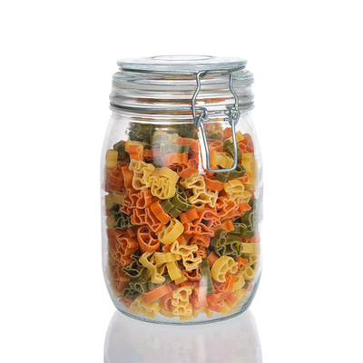 4oz Round Cylinder Apothecary Glass Jar With Locking Lid Clamp Closure