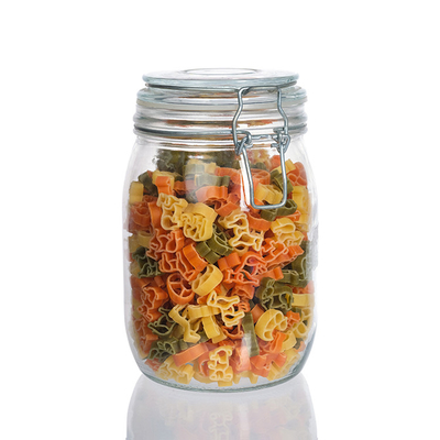 Hot Sale 100ml 200 Ml Flip Top Lid Clamp Seals Fried Fruits Vegetable Salad Nut Kitchen Storage Glass Jars