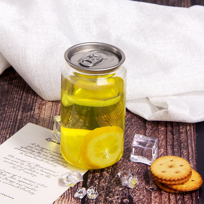 Plastic Easy Open Juice Round Soda Cans with Lids 350ml 500ml Disposable Pet Easy Open Cans Bottles
