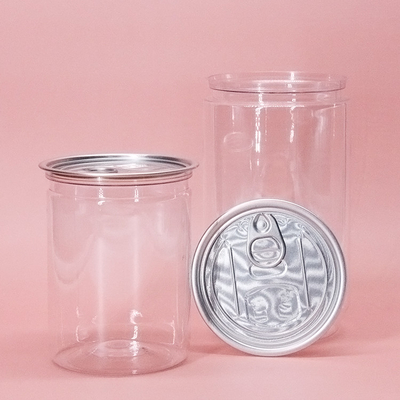 Factory Price Transparent PET Plastic Drink Soda Coffee Beverage Can With Easy Open Lids