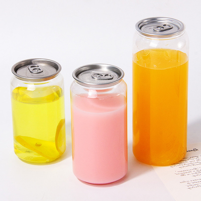 250ml 330ml 350ml 500ml 650ml Pet Clear Juice Can With Easy Open End Plastic Beverage Can