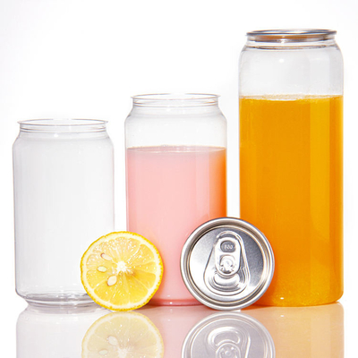 Custom 250 ml 350 ml 500 ml 650 ml 750 ml Transparent PET Plastic Can Drink Soda Coffee Beverages Cans