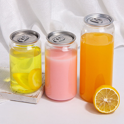 Custom 250 ml 350 ml 500 ml 650 ml 750 ml Transparent PET Plastic Can Drink Soda Coffee Beverages Cans