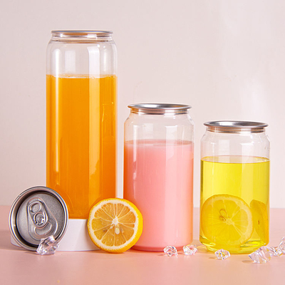 Plastic Cans Soda Drinking Bottle Customized PET Cans with Logo with Aluminum Lids
