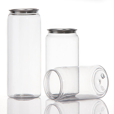 Plastic Cans Soda Drinking Bottle Customized PET Cans with Logo with Aluminum Lids