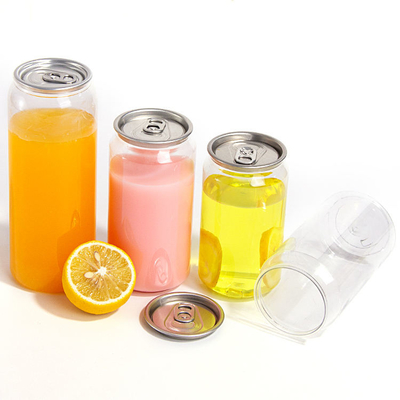 Plastic Cans Soda Drinking Bottle Customized PET Cans with Logo with Aluminum Lids
