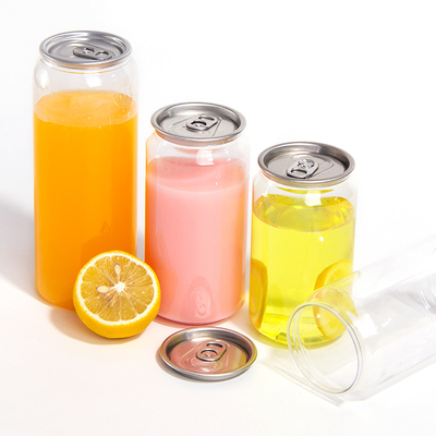 Pet Bottle Plastic Easy Open Juice Can 250ml 330ml 500ml Cans Pet Beverage Pet Soda Can With Lid