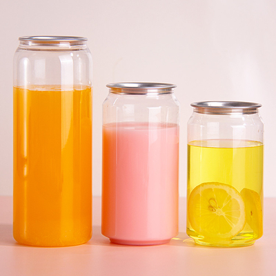 Pet Bottle Plastic Easy Open Juice Can 250ml 330ml 500ml Cans Pet Beverage Pet Soda Can With Lid