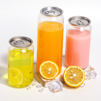 Pet Bottle Plastic Easy Open Juice Can 250ml 330ml 500ml Cans Pet Beverage Pet Soda Can With Lid