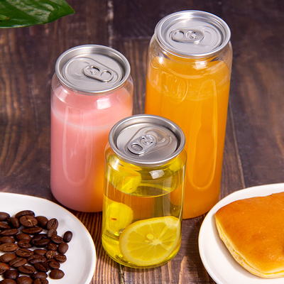 Pet Bottle Plastic Easy Open Juice Can 250ml 330ml 500ml Cans Pet Beverage Pet Soda Can With Lid