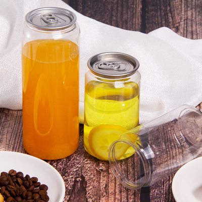 Pet Bottle Plastic Easy Open Juice Can 250ml 330ml 500ml Cans Pet Beverage Pet Soda Can With Lid