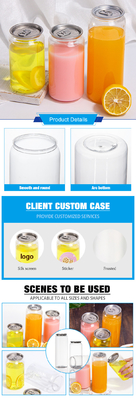 210/250/330/350/400/500/650/ml Disposable Transparent Pet Plastic Beverage Cup With Easy to Open Aluminum Lid Plastic Can