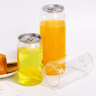 210/250/330/350/400/500/650/ml Disposable Transparent Pet Plastic Beverage Cup With Easy to Open Aluminum Lid Plastic Can