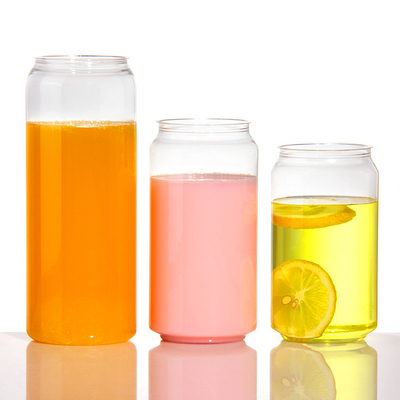 Low Cost 250/350/500 Ml Plastic Beverage Cans Easy Open Plastic Soda Can Covered With Anti Dust Plastic Lid