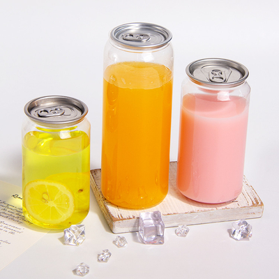 Custom Sizes Colorful Plastic Soft Drink Can Clear Empty Bubble Soda Bottles With Easy Open Lids Pet Jar Plastic