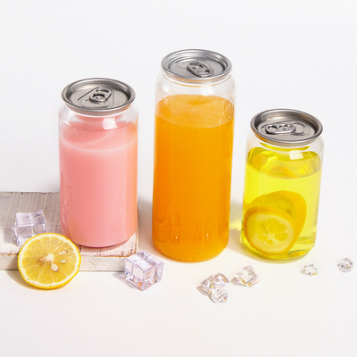 350/500/650ml Food Grade Plastic Pet Beveragel Pop Top Can Bottle With Easy Open Aluminum Pop Lid