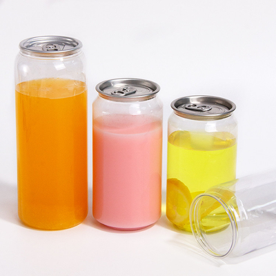 350/500/650ml Food Grade Plastic Pet Beveragel Pop Top Can Bottle With Easy Open Aluminum Pop Lid