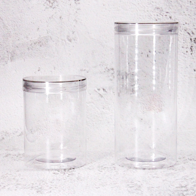 Transparent Pet Plastic Round Jars With Aluminum Alloy Sealed Cap Custom 500ml Plastic Jars of Peanuts or Grains