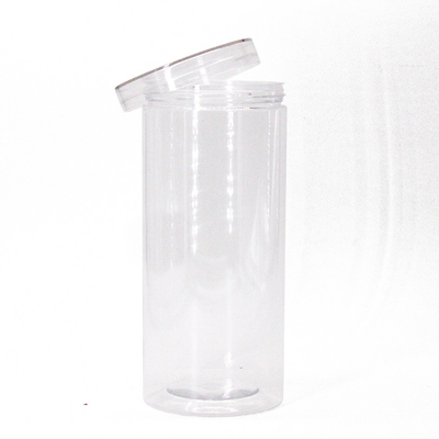 Transparent Pet Plastic Round Jars With Aluminum Alloy Sealed Cap Custom 500ml Plastic Jars of Peanuts or Grains