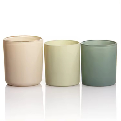 Wholesale in Stock 4oz 8oz 16oz Frosted Empty Glass Scented Candle Jar With Lid Transparent Aromatherapy Candles Jars