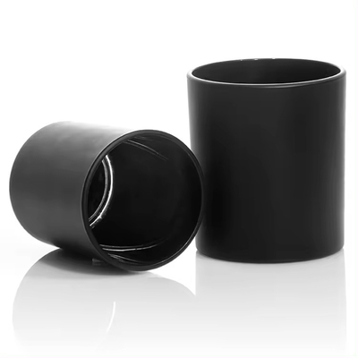 Low MOQ Glass Candle Jar White Black Transparent Color Glass Jar for Candle With Bamboo Cover