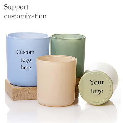 Custom Clean Dishwasher Frosted Safe Spice Packing Containers Wood Lids Empty Glass Candle Jars for Making Candles