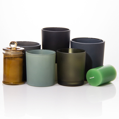 Custom Clean Dishwasher Frosted Safe Spice Packing Containers Wood Lids Empty Glass Candle Jars for Making Candles