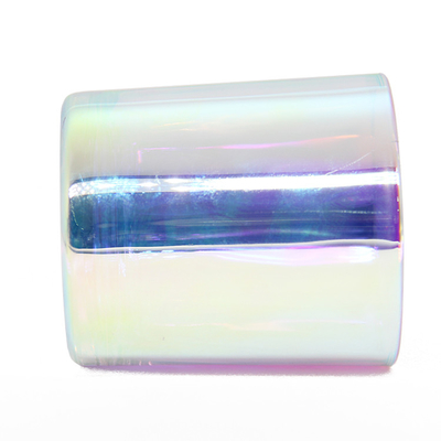 7oz 12oz 14oz Luxury Glass Lid Iridescent Holographic rainbow Candle Jar