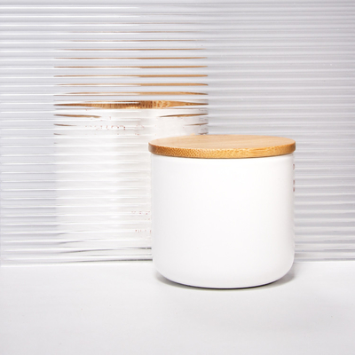5 OZ Modern Round Candle Holder Custom Candle Vessel Wholesale Ceramic Massage Candle Jar