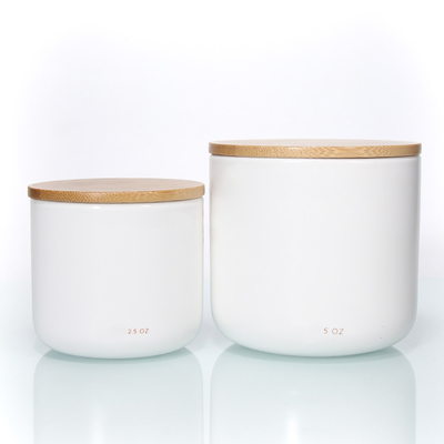 5 OZ Modern Round Candle Holder Custom Candle Vessel Wholesale Ceramic Massage Candle Jar